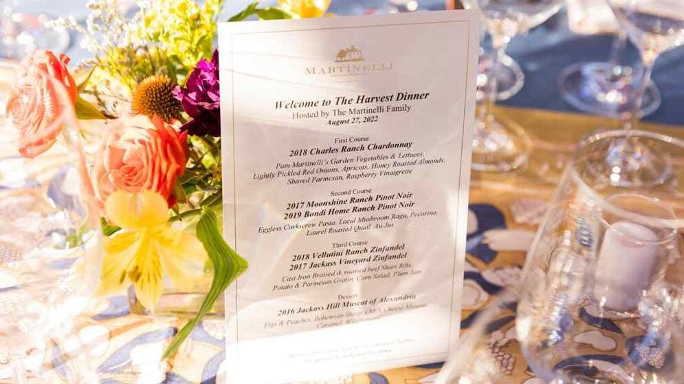 Martinelli Family Harvest Dinner table setting